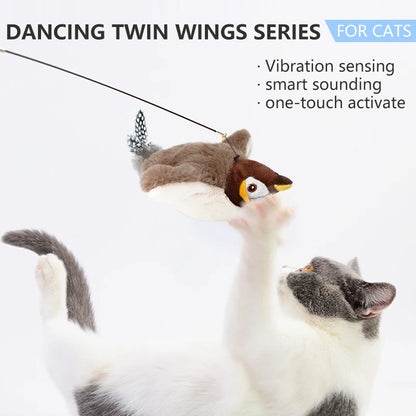 1PC Interactive Cat Toys Rechargeable Chirping Flapping Bird(no Flying) with Catnip for Indoor Cats Touch Activated Plush Toys Beauty World Shop