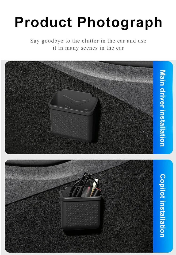 Silicone Car Storage Box For Tesla Model 3 Y S X 2017-2022 2023 Hidden Organizer Tray Bag Box Phone Coin Holder Auto Accessories Beauty World Shop