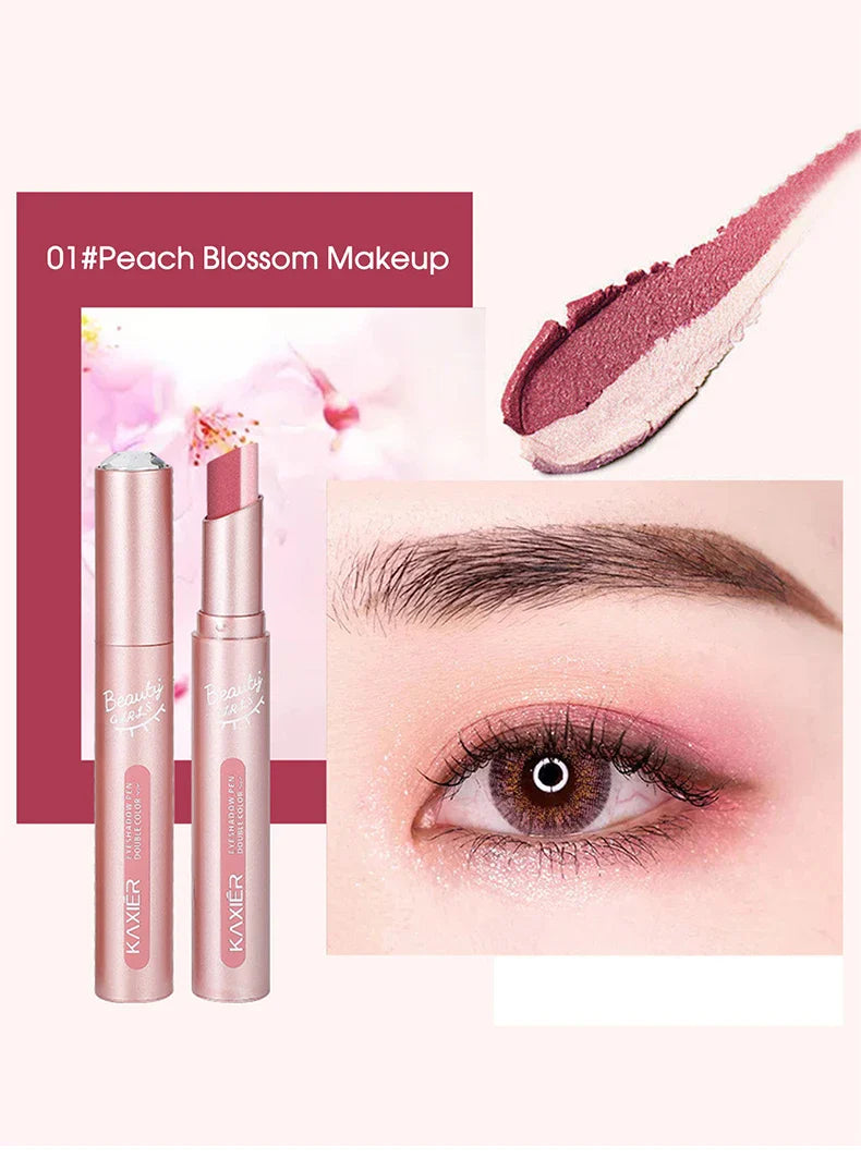 Gradient two-color eye shadow pen waterproof, sweat proof, not easy to smudge, pearlescent, fine shiny, lazy eye shadow s Beauty Trend Shop