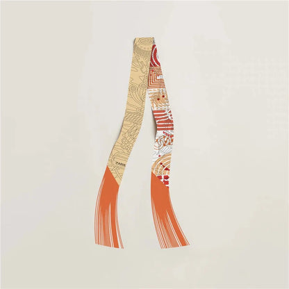 130x5cm Tassel Cashew Print Scarf Women's All-season Twill Silk Decorative Ribbon Multi-purpose Bag Hair Tie Belt Scarf Beauty World Shop