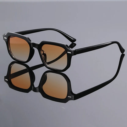 1Pc Men's Fashion Glasses New Trendy Square Frame Retro Rivet Y2K Music Festival Cool Street Style Decoration Suitable for Daily Beauty World Shop