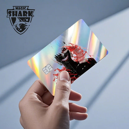 Magic Shark Skull Panda Hunter Broke Blue Eyes Dragon Laser Holographic Sticker Cover Film Skin for Credit Bank Debit Card Beauty World Shop