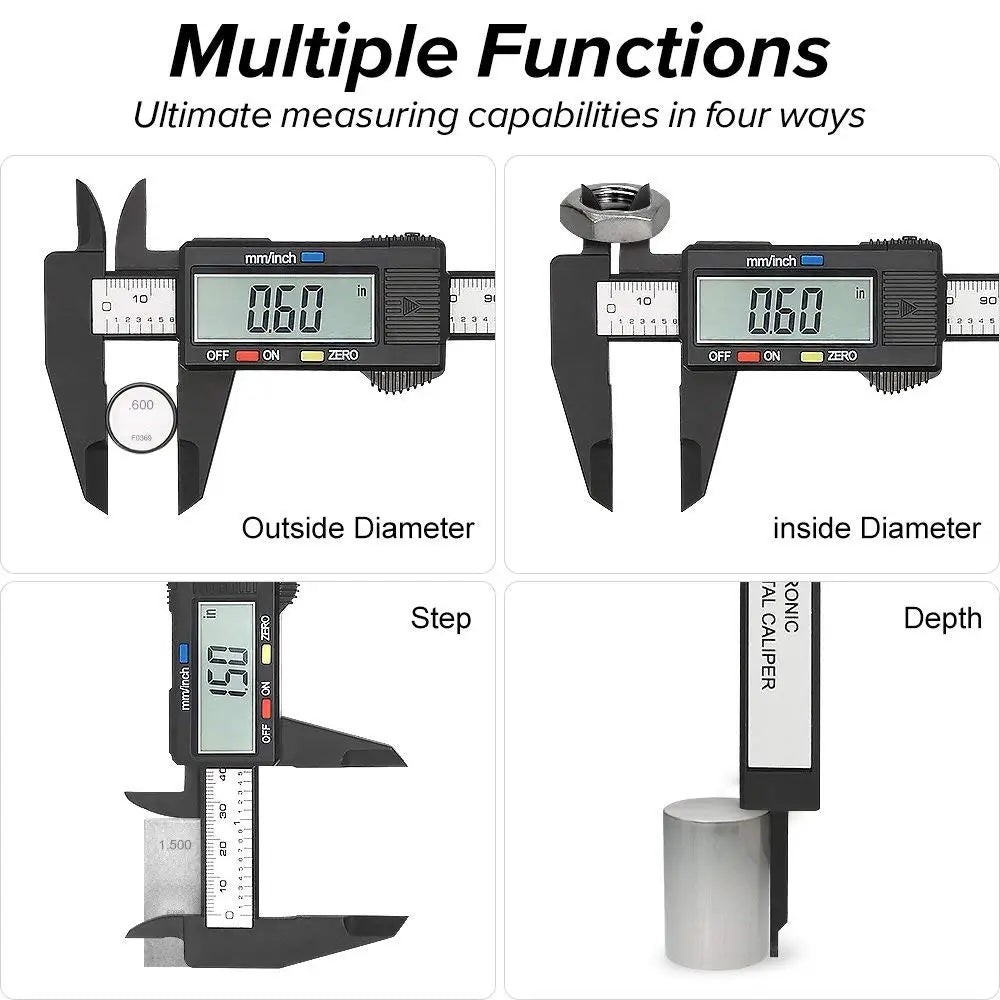 150mm 100mm Electronic Digital Caliper Carbon Fiber Dial Vernier Caliper Gauge Micrometer Measuring Tool Digital Ruler Beauty World Shop
