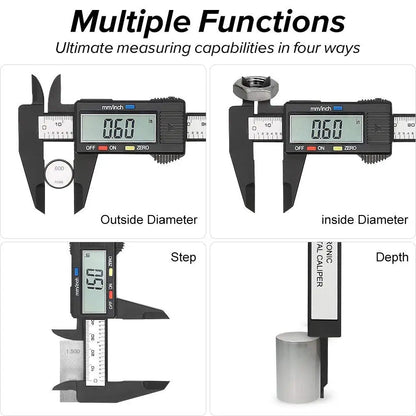 150mm 100mm Electronic Digital Caliper Carbon Fiber Dial Vernier Caliper Gauge Micrometer Measuring Tool Digital Ruler Beauty World Shop