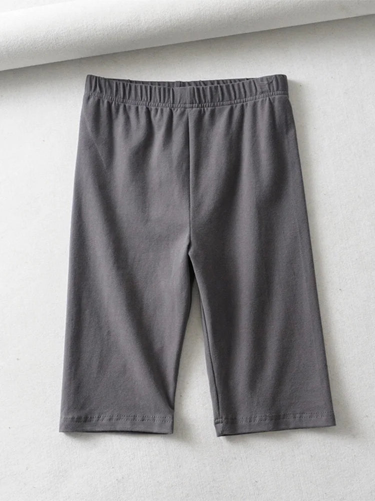 sexy women cotton high waist elastic pure color slim Knee-Length biker shorts female Beauty World Shop