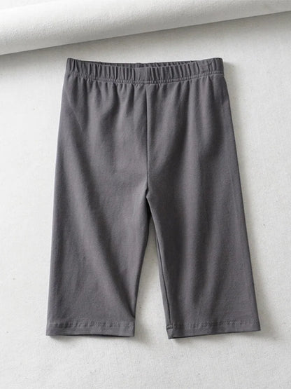 sexy women cotton high waist elastic pure color slim Knee-Length biker shorts female Beauty World Shop