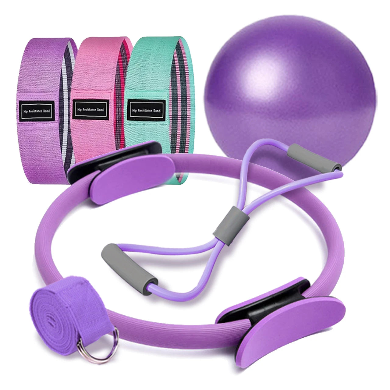 NEW Pilates Ball And Ring Set Pilates Fitness Ring Resistance Band Exercise Workout Fitness Equipment For Pregnancy Postpartum Beauty World Shop