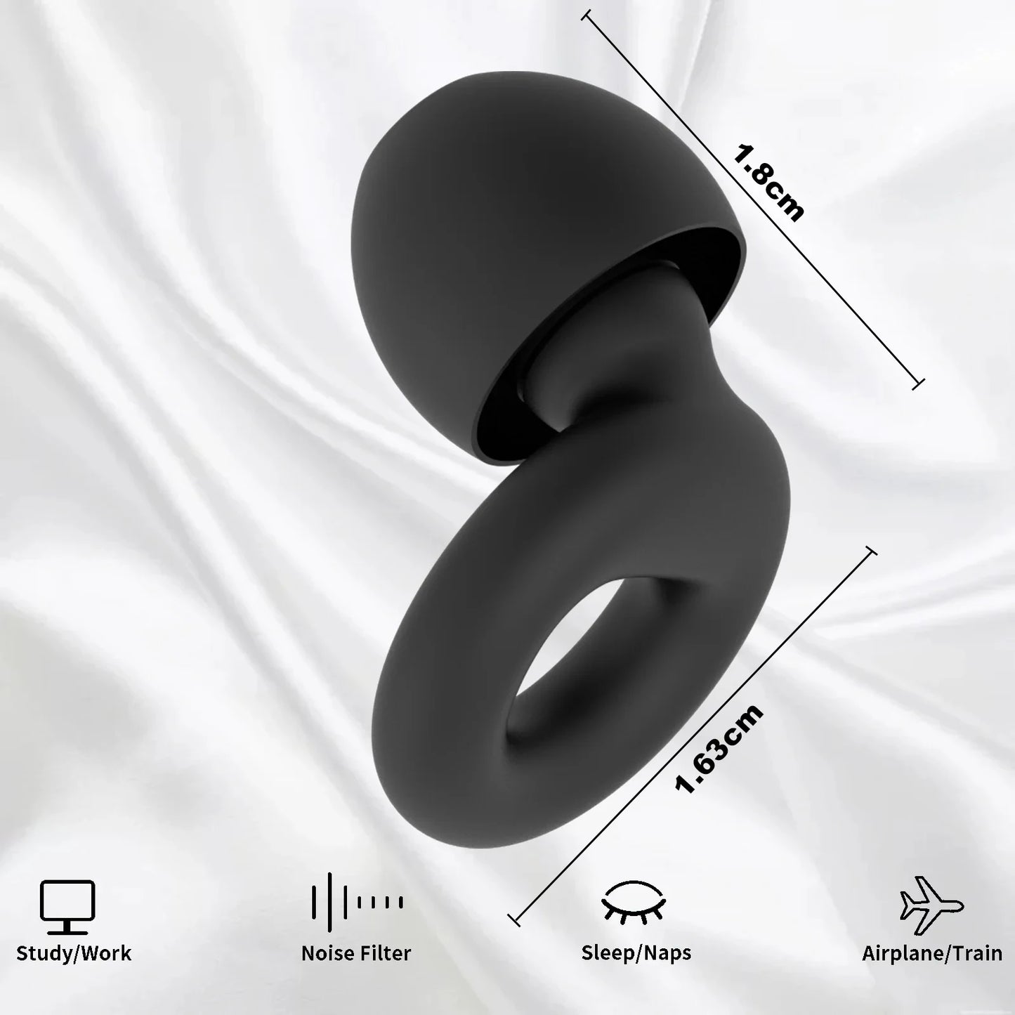 Silicone Earplugs for Swimming Sleep Noise Cancel Noise Reduction-Soundproof Reduce Disturbances -Quality loop Earplugs Beauty World Shop