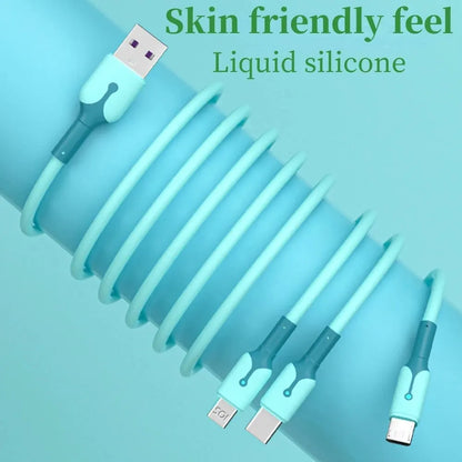 3 In 1 Mobile Phone 5A Super Fast Charging Type-C Usb Charging Cable for IPhone, Xiaomi, Android, Huawei Vivo Charging Cable Beauty World Shop