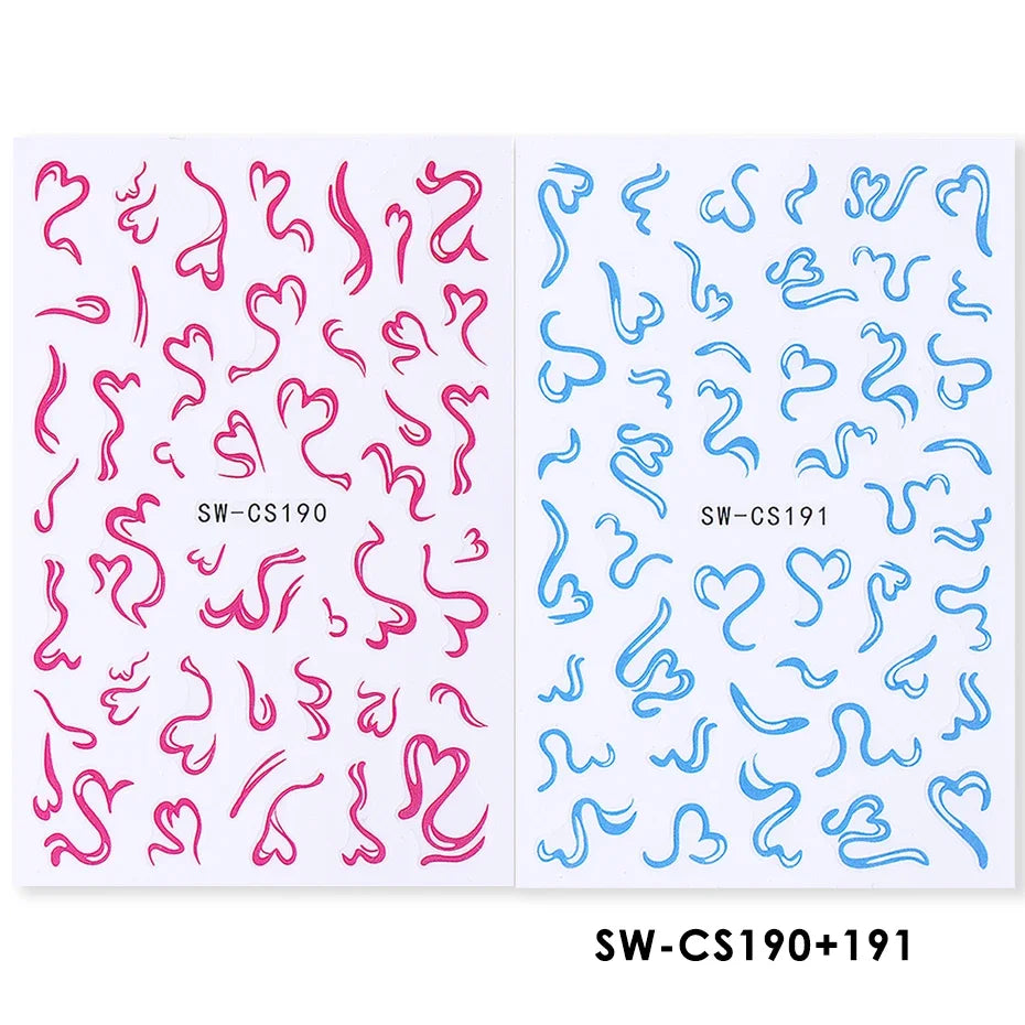 2pcs Sweet Element Nail Art Stickers Simple Flower Heart Cherry Strawberry Kawaii Decals Colorful Bow Butterfly Manicure Sliders Beauty World Shop