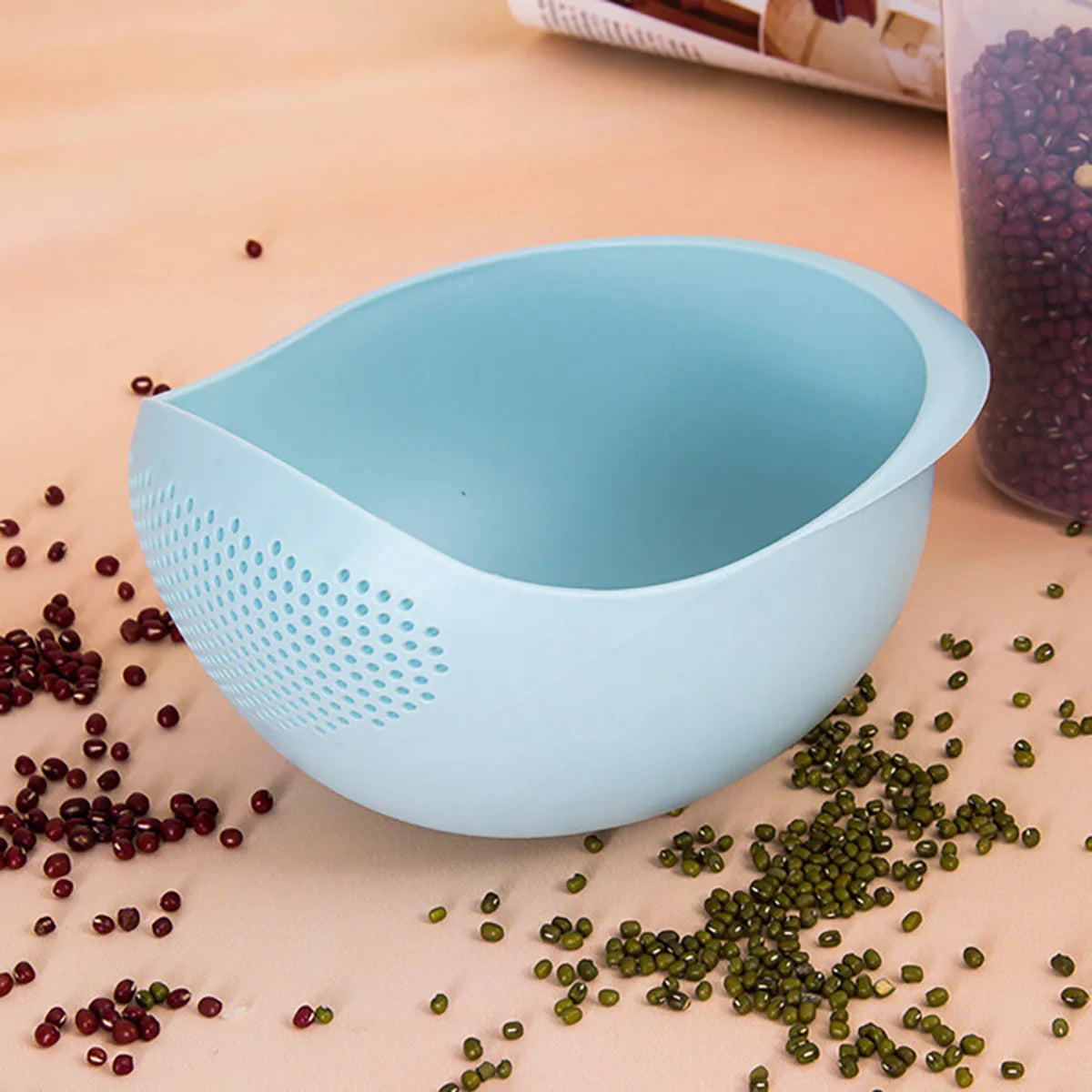1/3pcs- Colander Rice Bowl Drain Basket Fruit Bowl Washing Drain Basket with Handle Washing Basket Home Kitchen Organizer Beauty World Shop