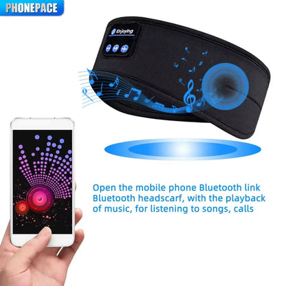 HOMEFISH BT Earphones Sports Sleeping Headband Elastic Wireless Headphones Music Eye Mask Wireless Bluetooth Headset Headband Beauty World Shop