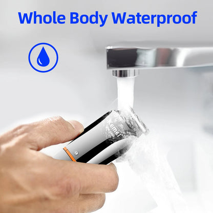Kemei Waterproof 11-in-1 Men's Grooming Kit Electric Beard Trimmer Shaver Hair Clipper Rechargeable Nose Hair Trimmer KM-5898 Beauty World Shop