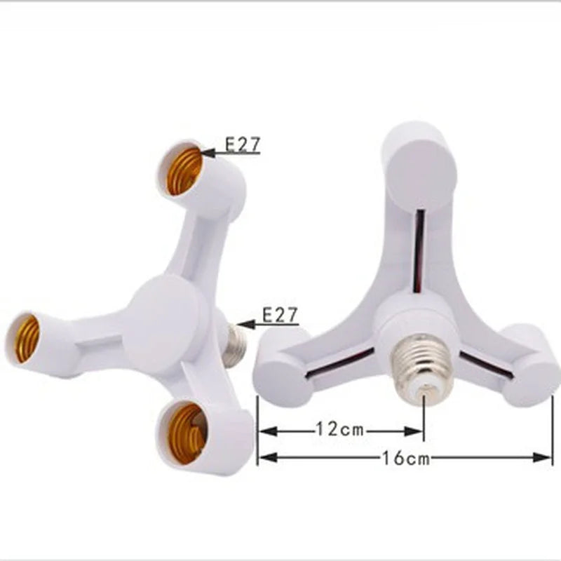 3In1 E27 to E27 extended LED bulb socket splitter adapter bracket, suitable for photography studios, kitchens, restaurants Beauty Trend Shop