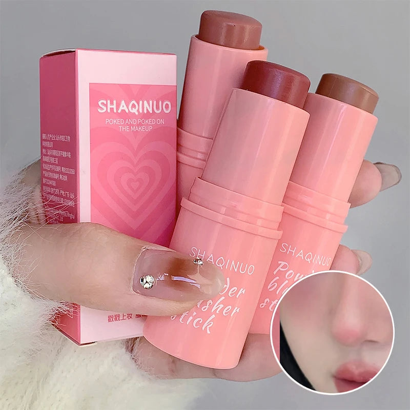 SHAQINUO Energizing Blush Stick - Natural Matte Finish, Creamy Texture, Easy to Blend for a Youthful Glow Beauty World Shop