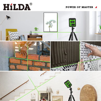 HILDA Laser Level Meter 2-Line Cross Green Level Laser Horizontal & Vertical Nivel Laser Self-Leveling лазерный уровень Men Gift Beauty World Shop