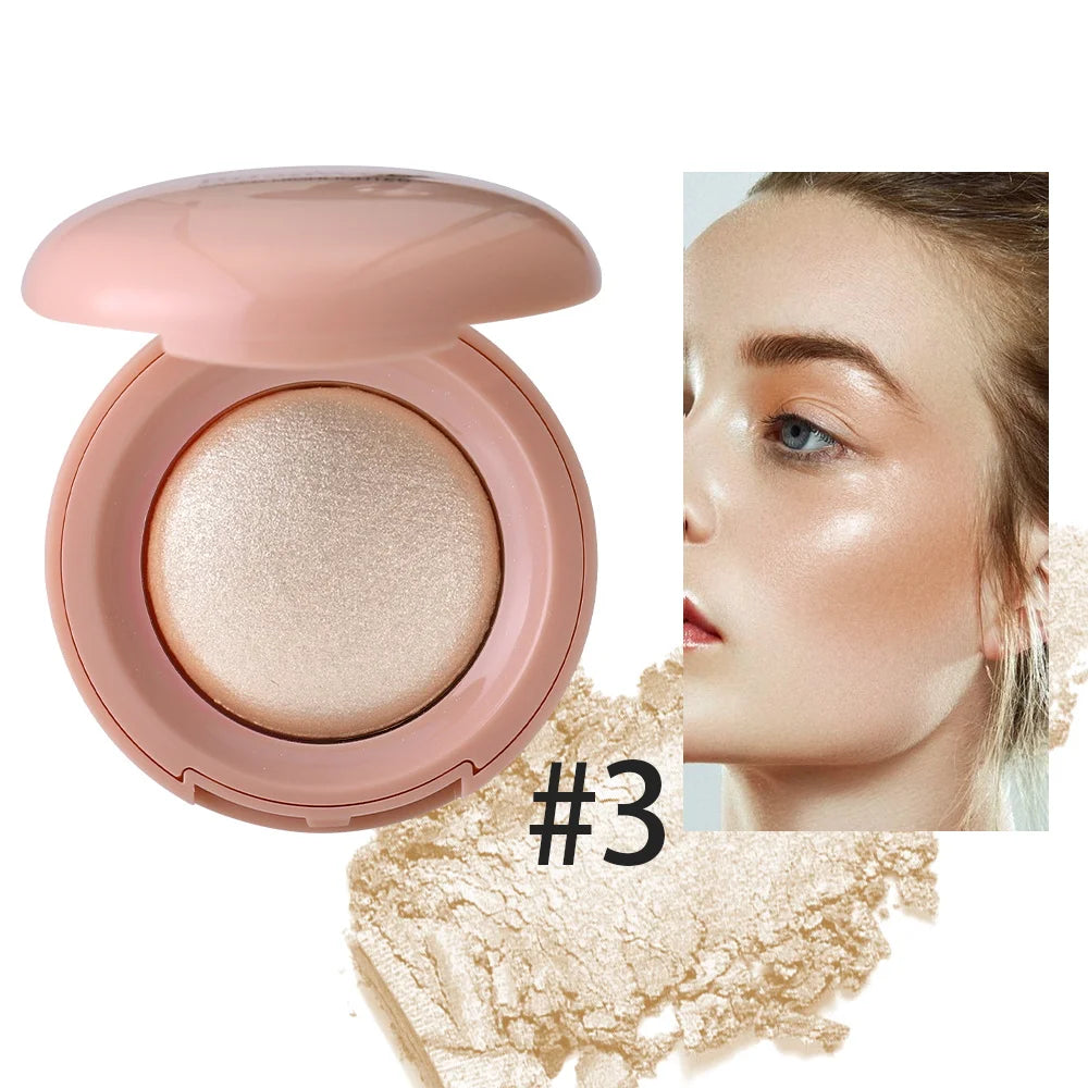 Long-lasting Waterproof Fine Shimmer Highlighter, Natural Glossy Effect, Brighten the Contour and Modify the Face Beauty World Shop