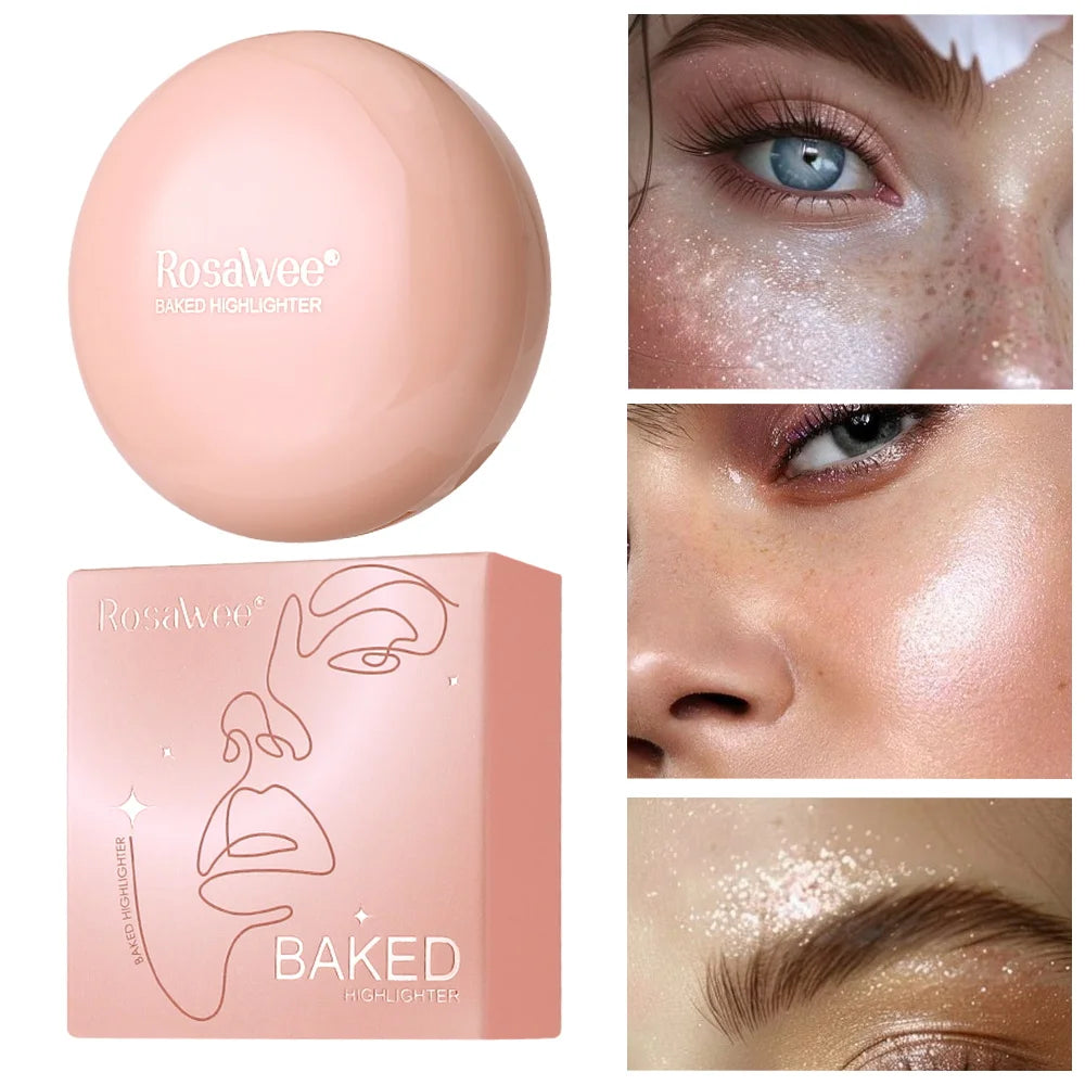 Long-lasting Waterproof Fine Shimmer Highlighter, Natural Glossy Effect, Brighten the Contour and Modify the Face Beauty World Shop