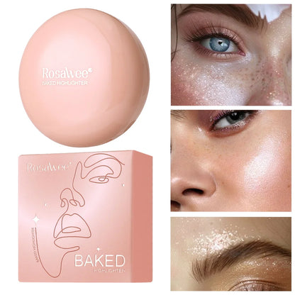 Long-lasting Waterproof Fine Shimmer Highlighter, Natural Glossy Effect, Brighten the Contour and Modify the Face Beauty World Shop