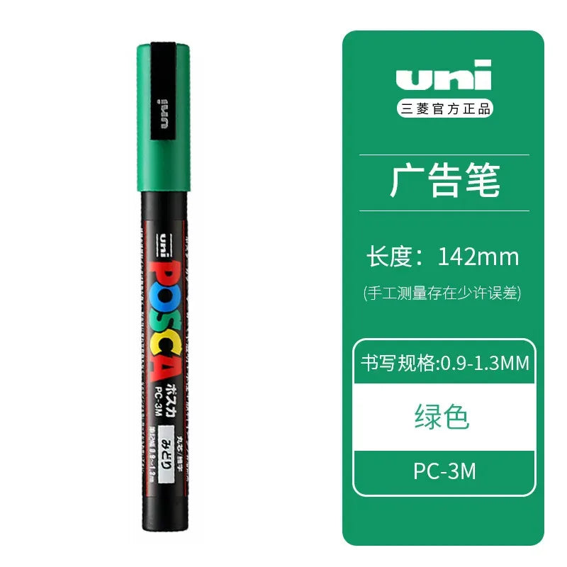 Uni Posca Full Marker PC-1M 3M 5M Multi-Colours Acrylic Permanente Rotulador Poster Graffiti Painting Pen For Fabric Rock Metal Beauty World Shop