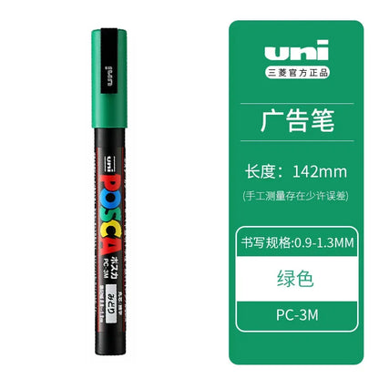 Uni Posca Full Marker PC-1M 3M 5M Multi-Colours Acrylic Permanente Rotulador Poster Graffiti Painting Pen For Fabric Rock Metal Beauty World Shop