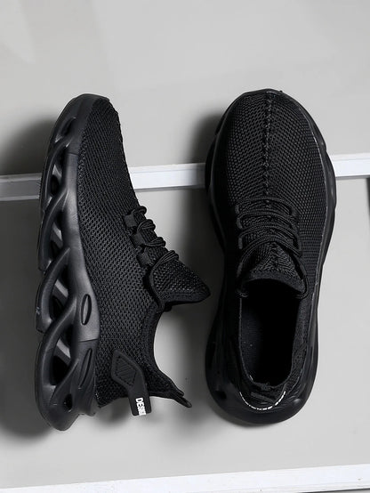 Men Sports Running Black Jogging Shoes Casual Sneakers Brown Outdoor Breathable Mesh Women Light Shock-absorption Black Tennis Beauty World Shop
