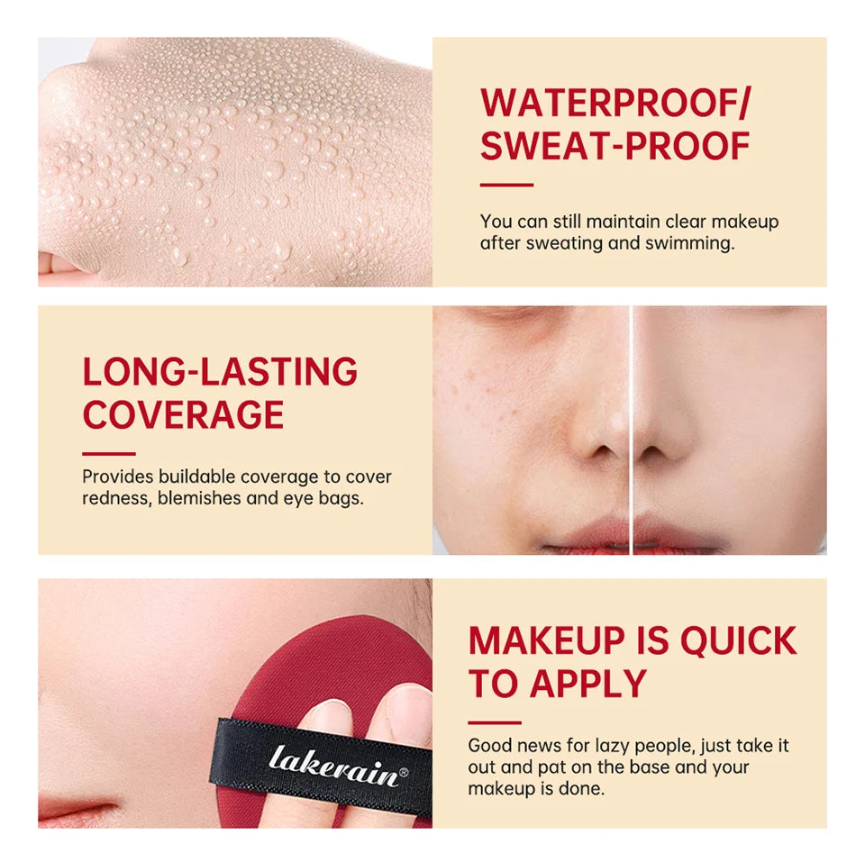 Sunscreen Cushion Foundation Fit Cushion Foundation Full Coverage Waterproof Long-lasting Concealer Long-lasting Makeup Beauty World Shop