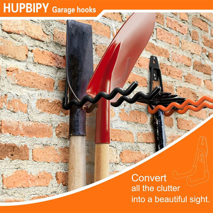 Garage Storage Utility Hooks,Garage Garden Tool Organizer,Hanging Utility Wall Mount Hooks,Heavy Duty Tool Storage Organizer Beauty World Shop