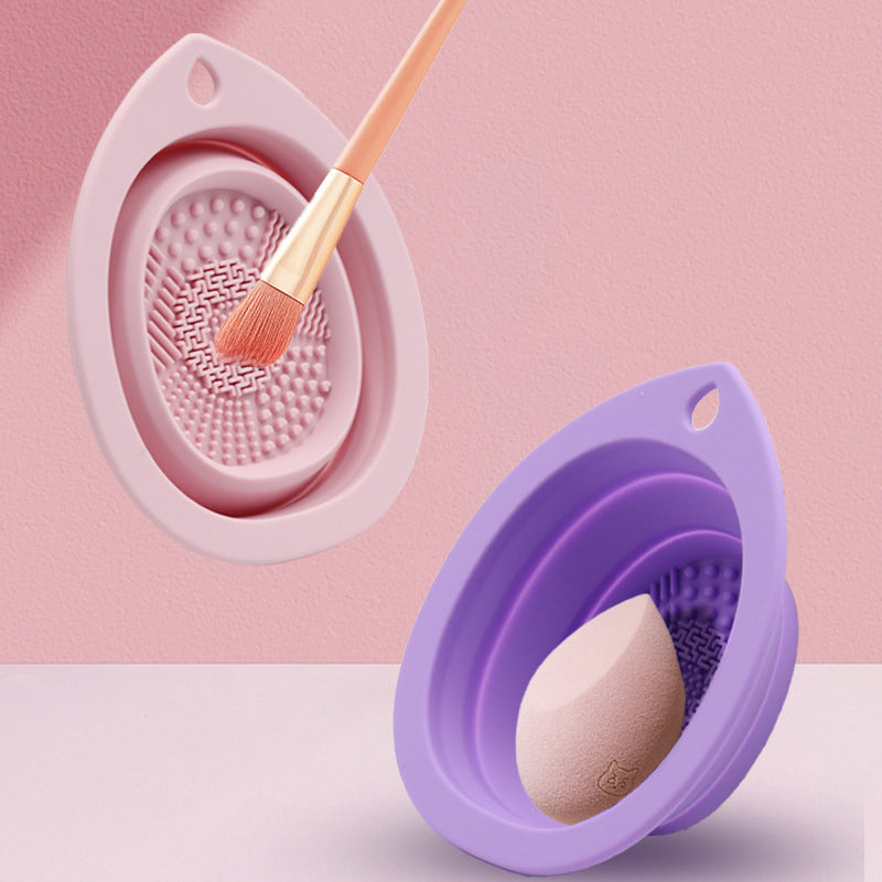 Silicone Makeup Brush Cleaner Folding Powder Puff Cleaning Bowl Eyeshadow Brushes Washing Soft Mat Beauty Tools Scrubber Box Beauty World Shop