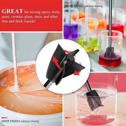Epoxy Mixer Paint Drill Attachment Paddle Consistency Liquids Resin Head Stirrer Mixer Paint Resin Attachment With Drill Chuck Beauty World Shop