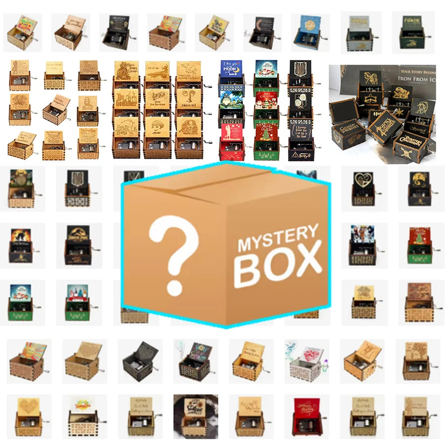 21 Music Boxes Pink White Blue Black Wood You Are My Sunshine Godfather Music Box Music Theme Birthday Gift blind box Beauty World Shop