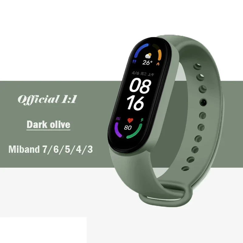 official Silicone Strap For Xiaomi Mi Band 4 5 6 7 Bracelet Sport Watch Wristband Miband4 miband7 Correa Mi band 3 4 5 6 7 Band Beauty Fashion