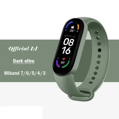 official Silicone Strap For Xiaomi Mi Band 4 5 6 7 Bracelet Sport Watch Wristband Miband4 miband7 Correa Mi band 3 4 5 6 7 Band Beauty Fashion