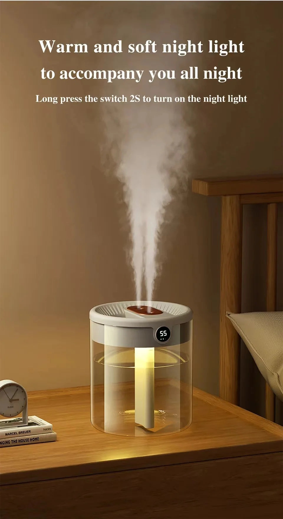2L Humidifier Household Small Large Capacity Mute Bedroom Usb Office Desktop Portable Student Two Port Spray Water Supplement Beauty World Shop