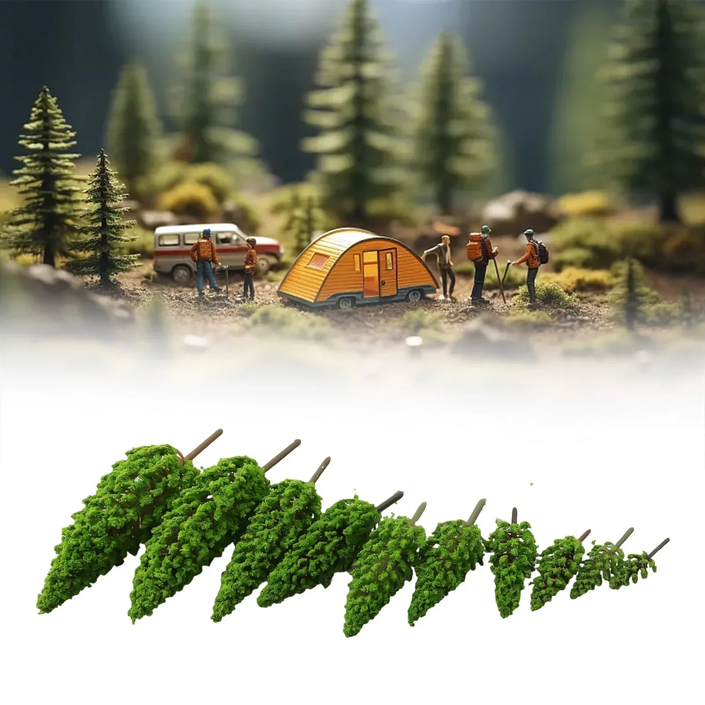 10/20/30pcs Fake Trees Artificial Miniature Tree Scenery Railroad Decoration Building Landscape Accessories DIY Diorama Garden Beauty World Shop