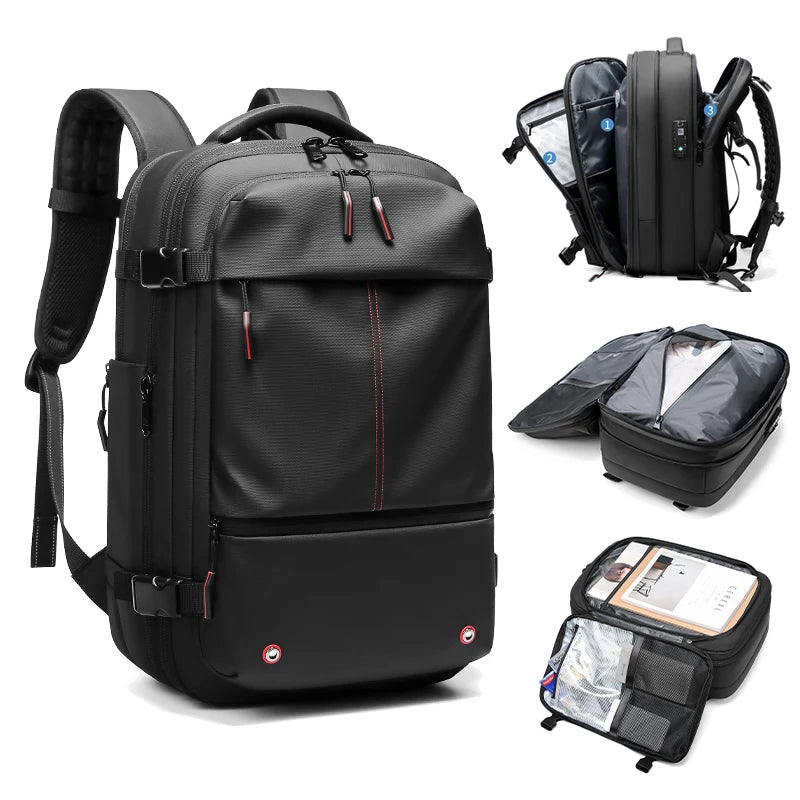 Travel Men 17 Inch Laptop Backpack Vacuum Compression Backpack Business Large Capacity School Backpack Expand Outdoor Backpack Beauty World Shop