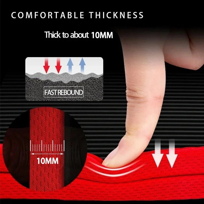 10MM Extra Thick 183cmX62cm Yoga Mats NBR Non-slip Exercise Mat Fitness Tasteless Pilates Workout Gym Mats With Bandage Beauty World Shop