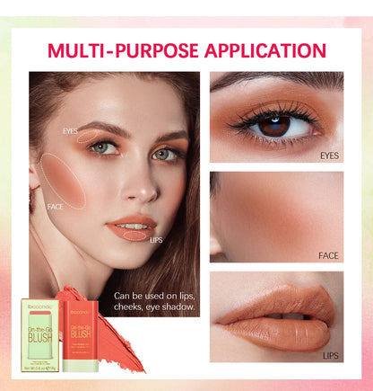 Make Up Functional Blush Stick Easy Color Rouge Blusher Cream Waterproof High Color Rendering Brightening Skin Tone Hot Beauty World Shop
