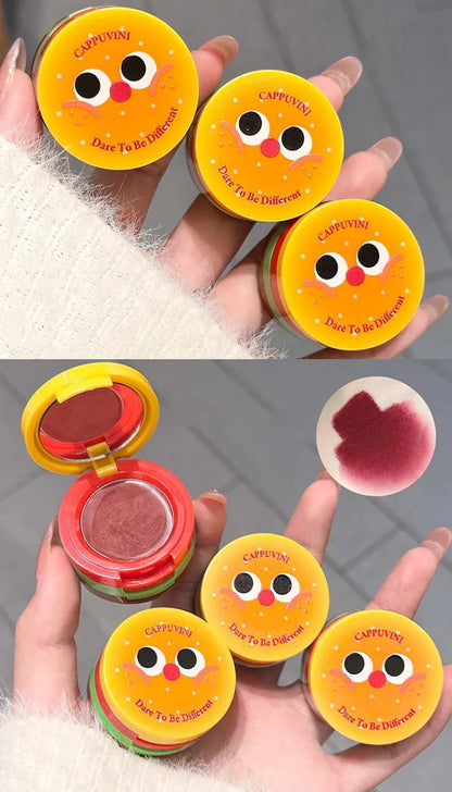 Cappuvini Velvet Lip Mousse - Matte Butter Formula, Long-Lasting Non-Drying, Cute Hamburger Design ,Compact and portable Beauty Trend Shop