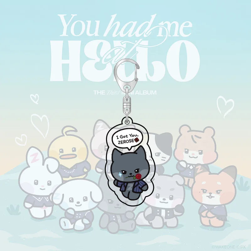 Kpop ZB1 Doll Keychain 12CM Zeroni Cartoon Cute Plush Doll Pendant Bag Accessories Key Ring ZhangHao HanBin Ricky Fans Gift Beauty World Shop