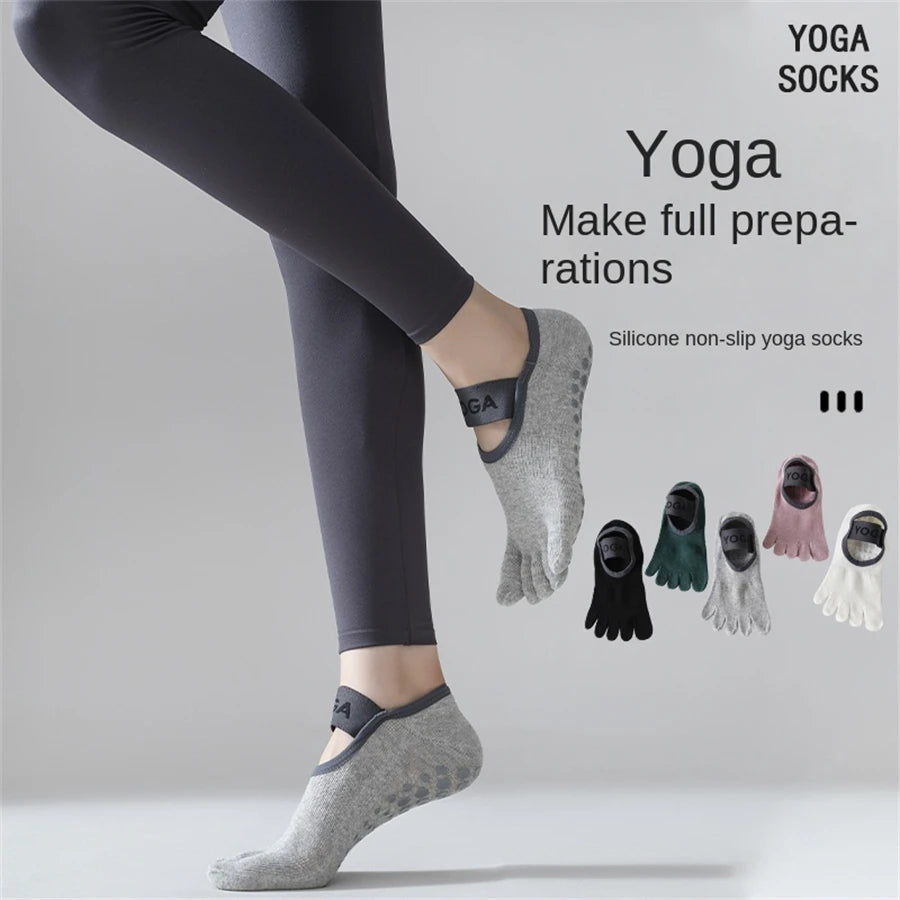 1 Pair of Women's Five Finger Socks Professional Anti Slip Cotton Absorbs Sweat Yoga Socks Pilates Fitness Socks Beauty World Shop