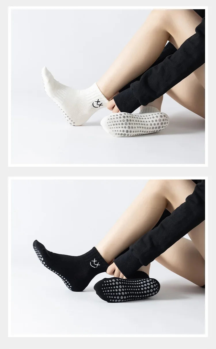 Simple Non-slip Breathable Yoga Socks Women Pilates Socks  Indoor Dance Fitness Gymnastics Professional Training Sports Socks Beauty World Shop
