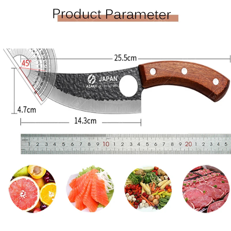 WXCOO Professional Kitchen Boning Knife Butcher Meat Cleaver Hand-Forged Household Fruit Slicing Vegetable Cutting Kitchen Knife Beauty World Shop