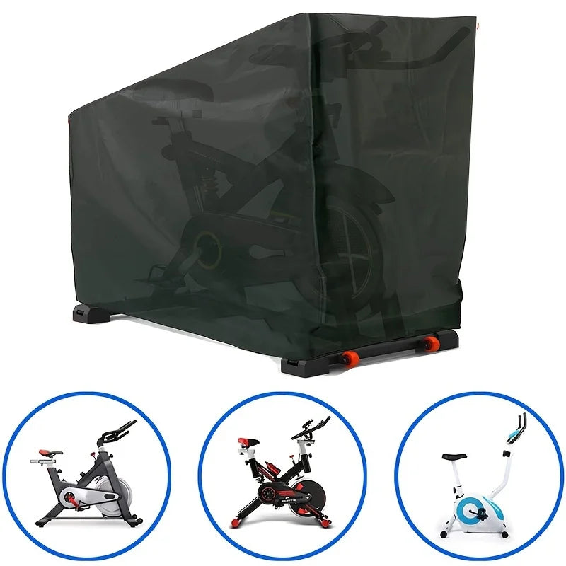 Waterproof Black Fitness Bike Cover - Durable Upright Sports Equipment Protection Cover Beauty World Shop