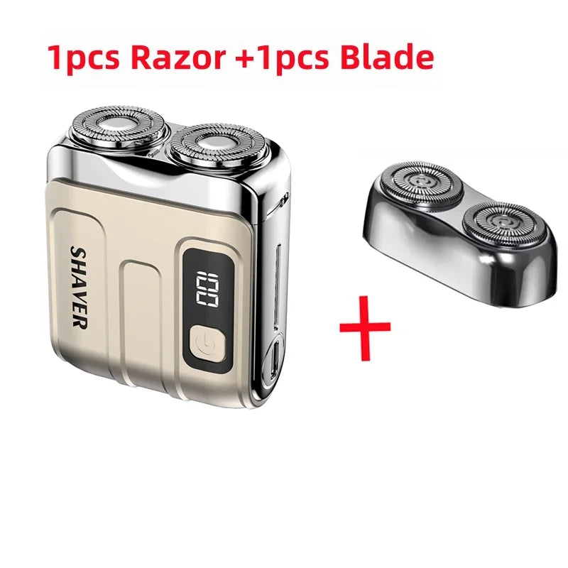 Mini Electric Smart Shaver Household Car Shaver Digital Display Dual Blade Rechargeable Shaver Powerful Beard Trimmer Tool Beauty World Shop