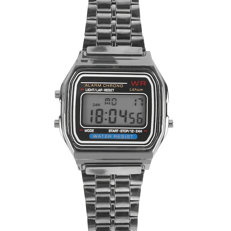F91W Non-Waterproof Steel Band Watch For Women, Men, Business Clock, Multi-Functional LED Digital Sports Watch, Electronic Clock Beauty World Shop