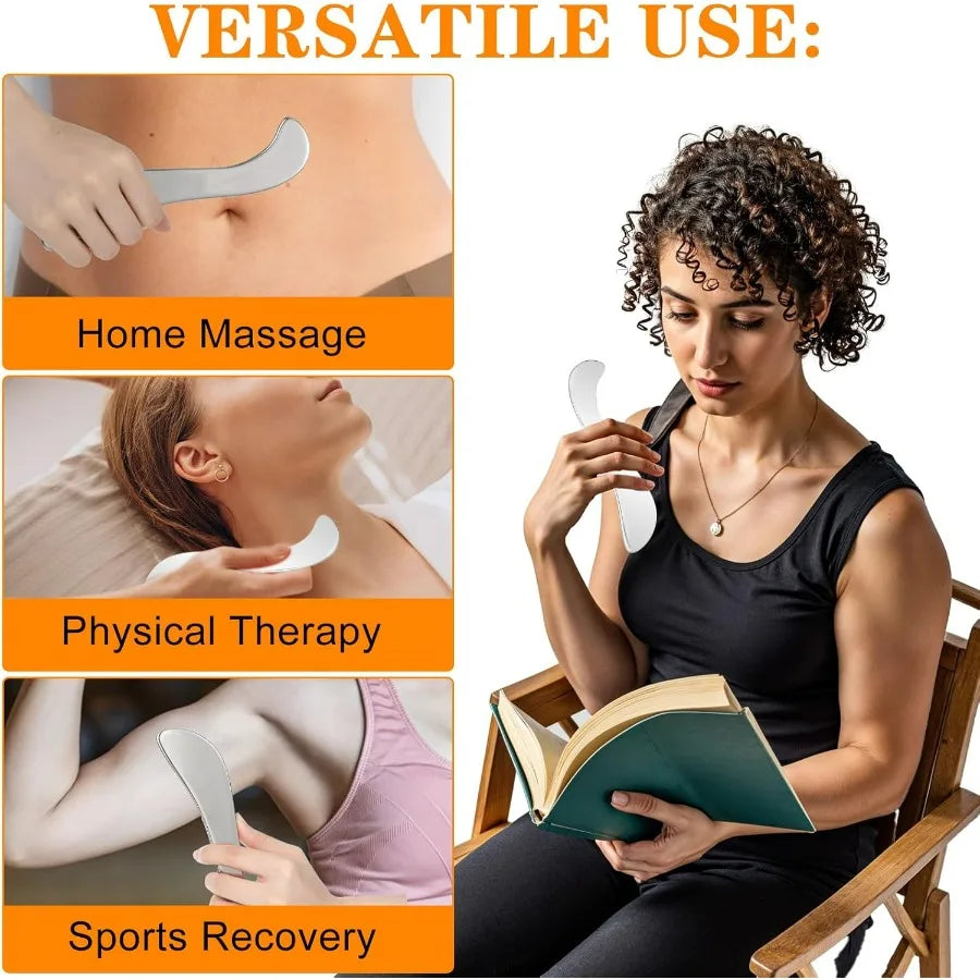 Stainless Steel Muscle Scraper, Gua Sha Tool for Myofascial Release & Recovery, Deep Tissue Massager for Back Neck Legs Beauty World Shop