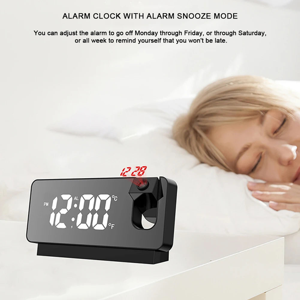 Advanced Digital Alarm Clock with 180 Degree Ceiling Projector and LED Display Perfect for Bedroom and Office Use Beauty World Shop