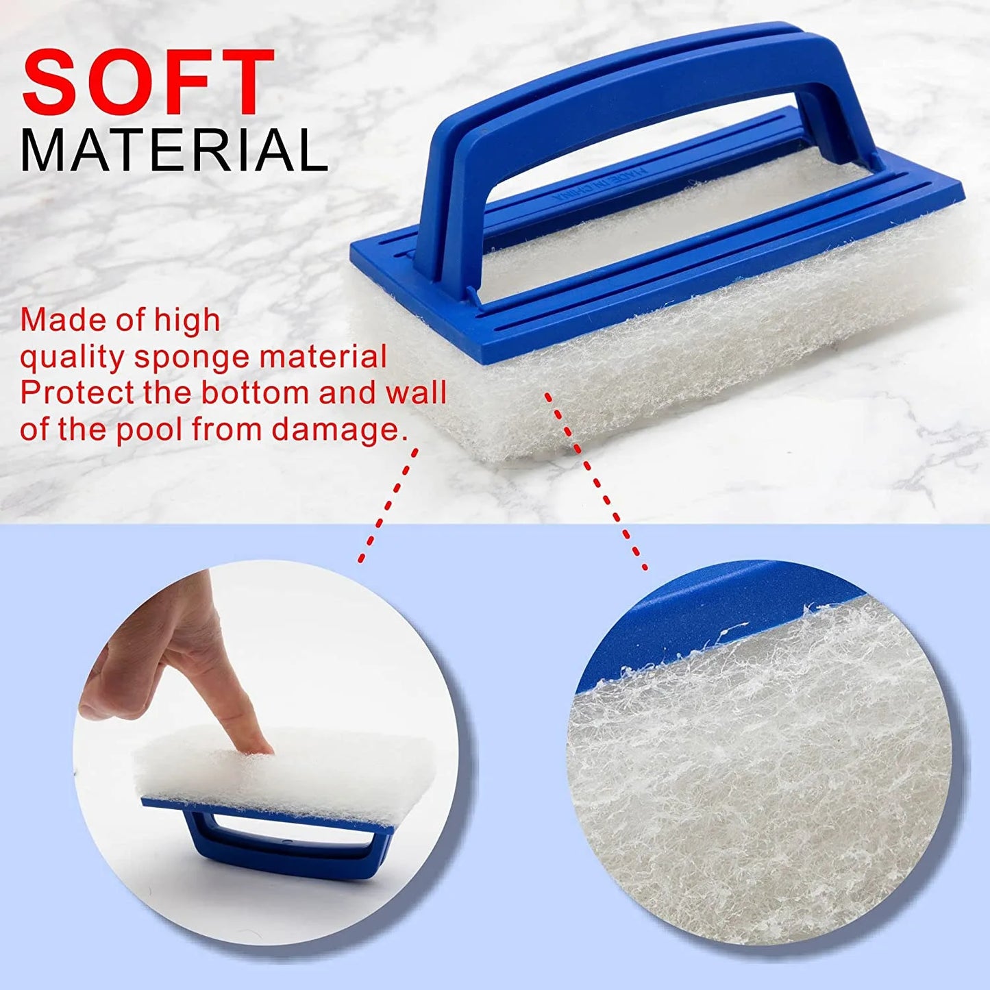Pool Wall Cleaning Brush Waterline Scrubber Cleaning Pool Hot Spring Swimming Pool Spa Tub Accessory Sponge Brush pools Cleaner Beauty World Shop