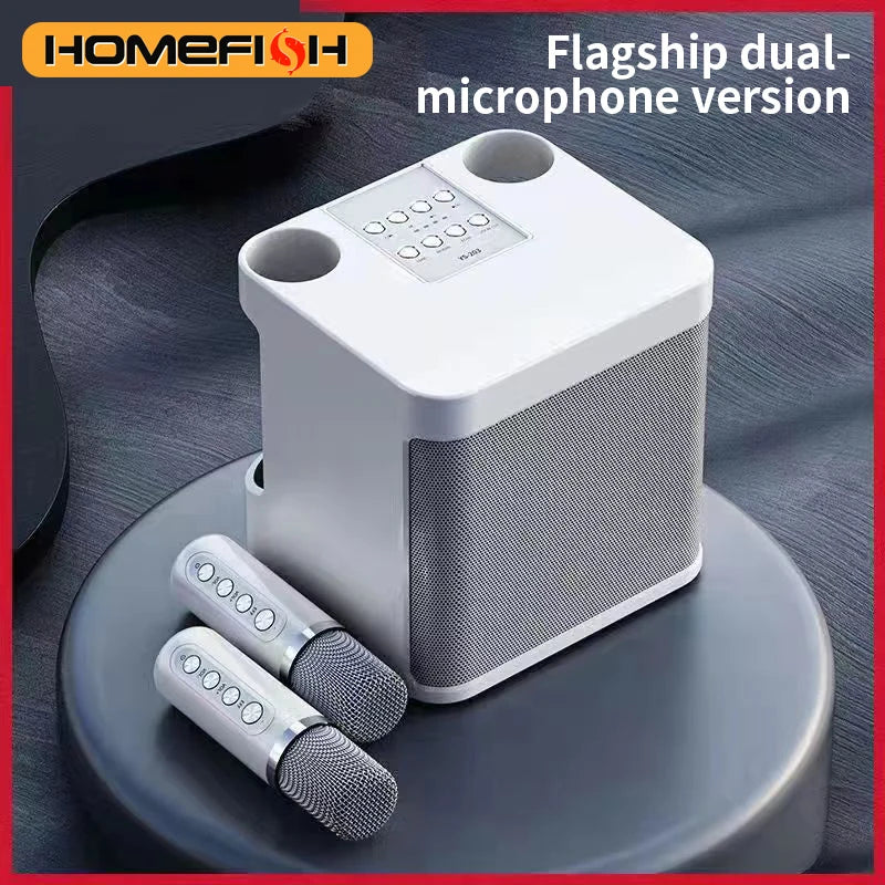 YS203 Portable Bluetooth Speaker, dual-microphone wireless Karaoke all-in-one machine, outdoor family party Bluetooth speaker